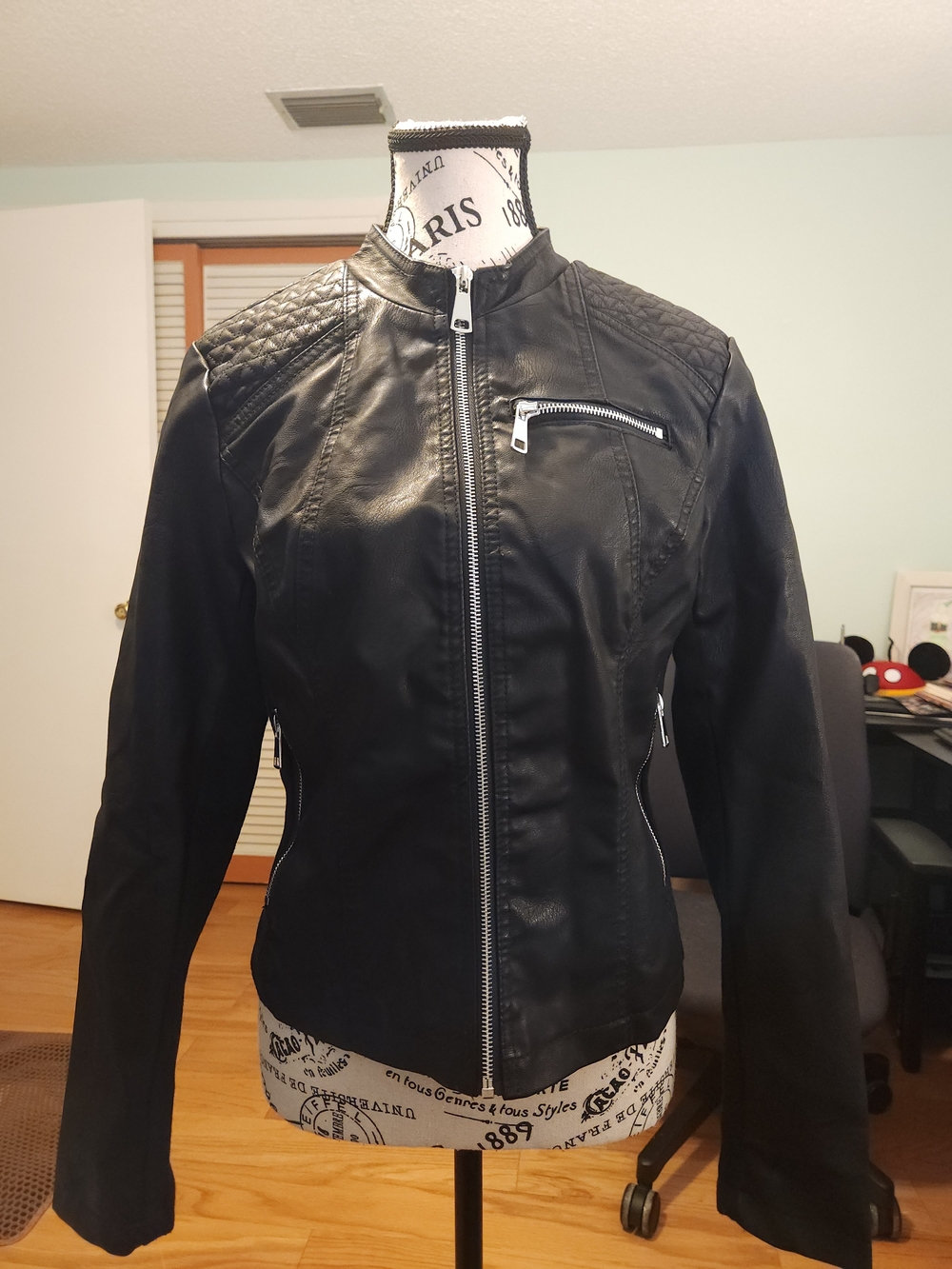 Black Faux Leather Moto Jacket